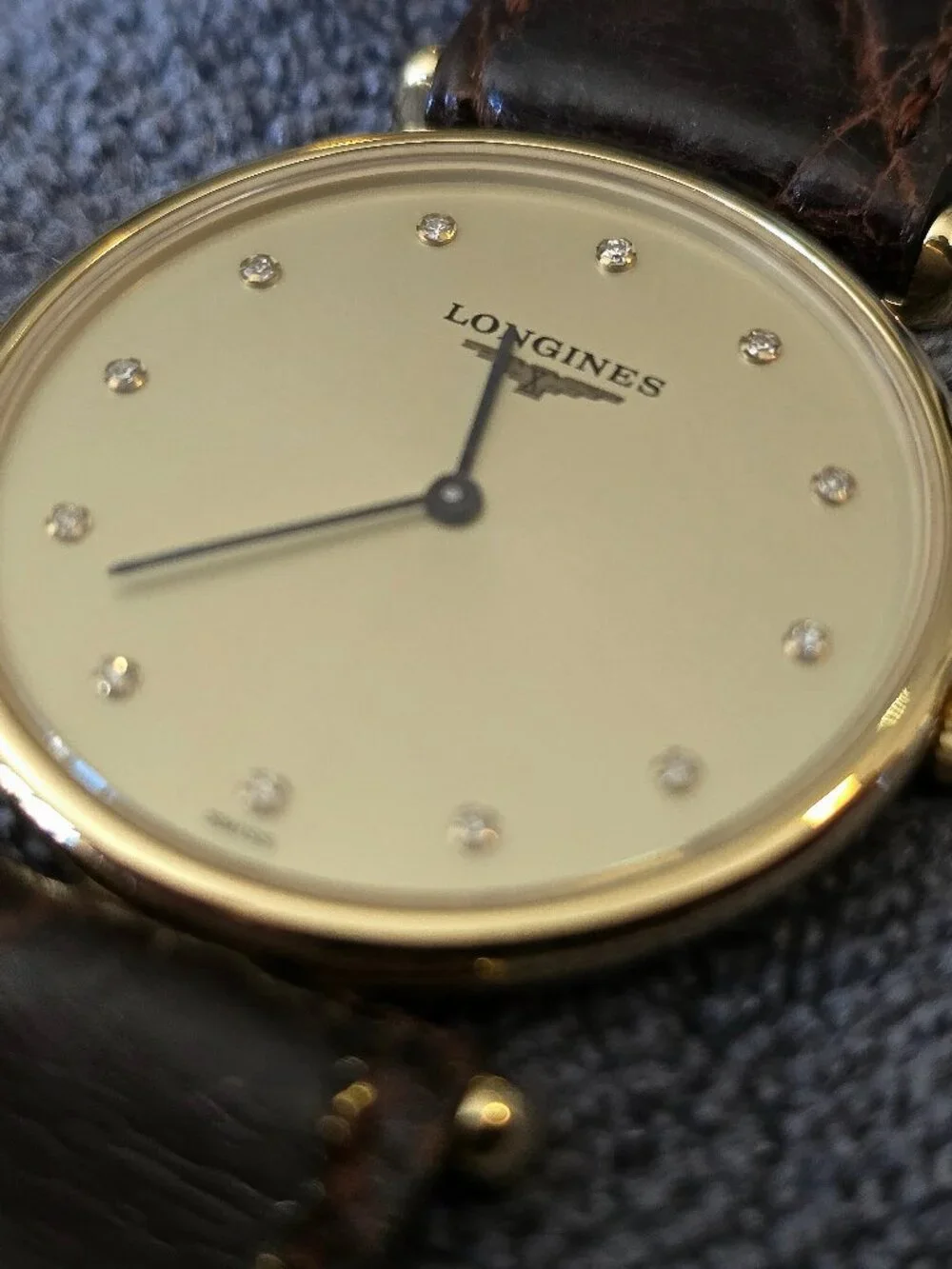 Longines, $1650 MSRP, Ultra Slim, Gold, Diamonds, 29 mm, La Grande Classique